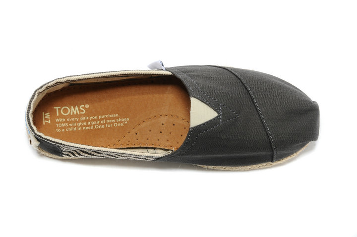 Toms香港經典灰色小條紋麻底男鞋