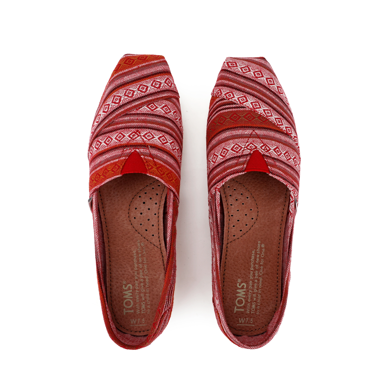 TOMS 香港新款時尚酒紅條紋帆布女鞋 - 點擊圖片關閉