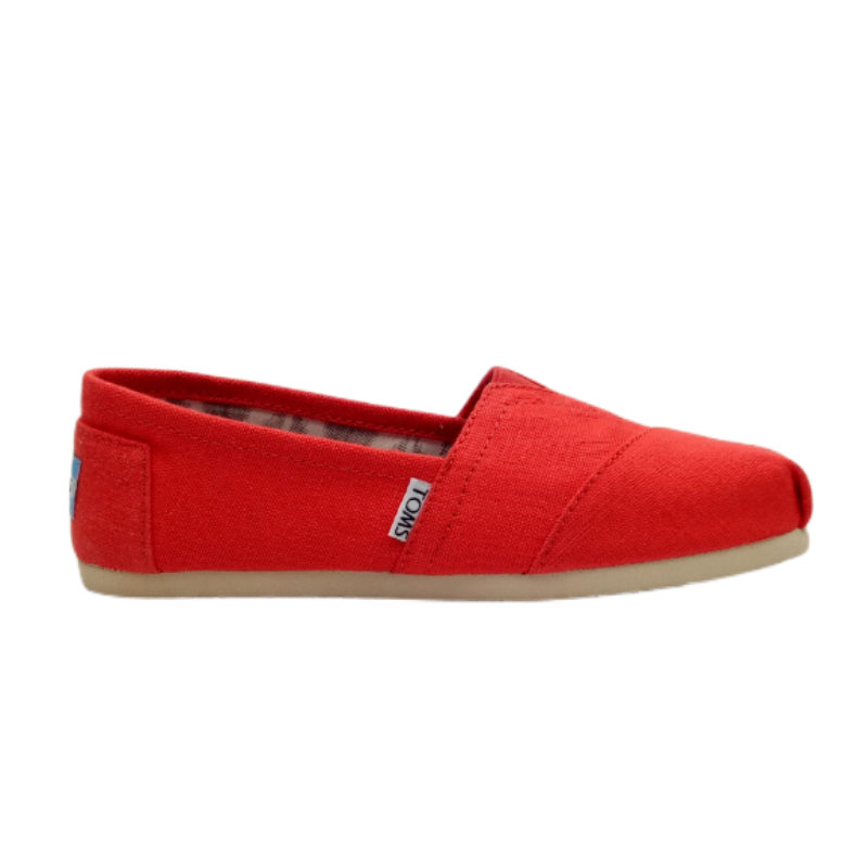 Toms香港時尚橙紅色亞麻布女鞋