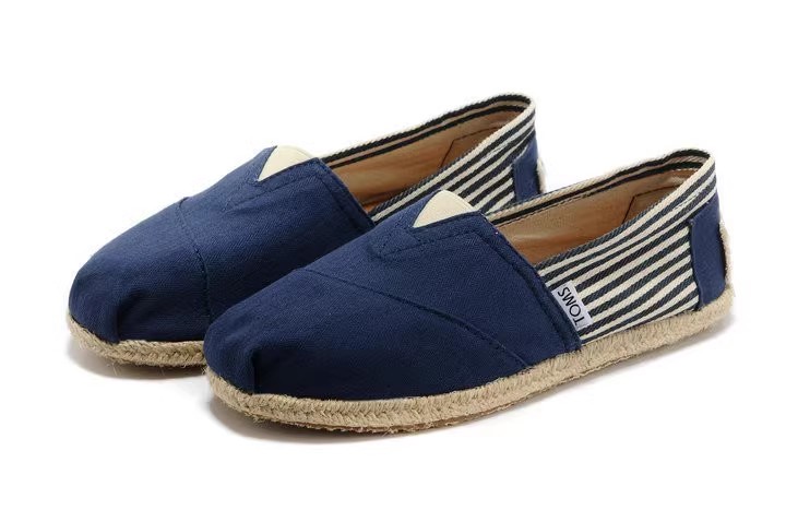 Toms香港經典藍色小條紋麻底女鞋