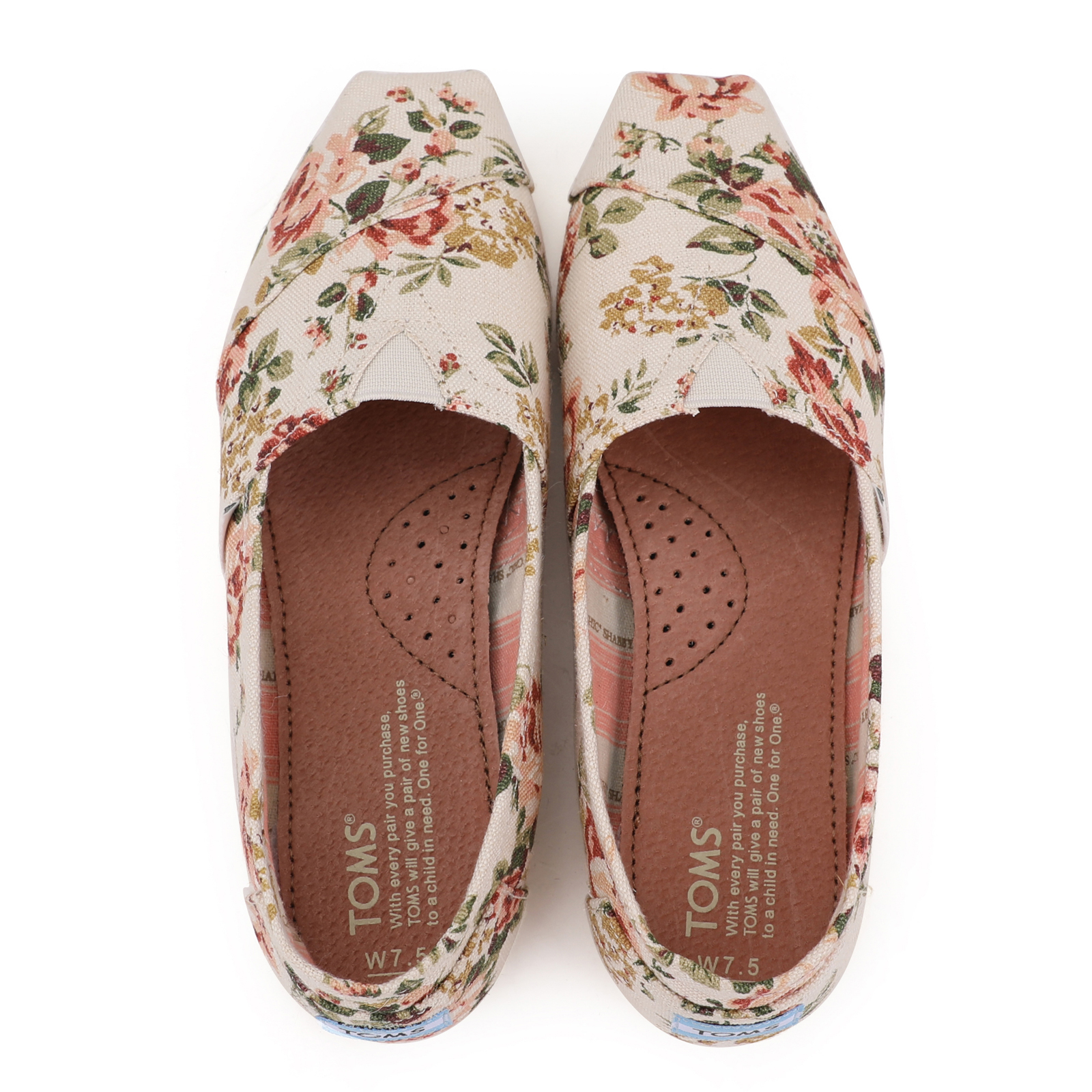 Toms香港新款經典花朵帆布女鞋
