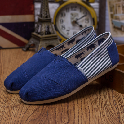Toms香港時尚藍色條紋經典男鞋
